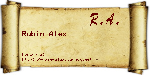 Rubin Alex névjegykártya